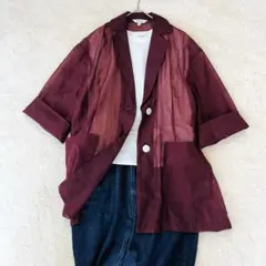 【美品】moussy オーバーサイズ　シースルージャケット　バーガンディー