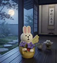 コンコンブル お月見 うさぎ マスコット 置物