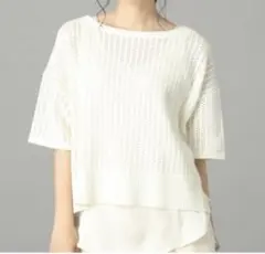 lowrysfarm 半袖　ニット　メッシュ　オーバーサイズのサムネイル