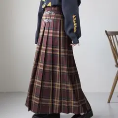 新品未開封　RAGE BLUE　Wベルト/キルトチェックプリーツスカート レッドのサムネイル