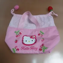 Hello Kitty 巾着バッグ いちご柄