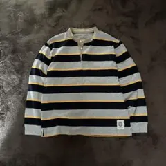 00s archive y2k tee ボーダー　ヘンリーネック　ヘビーウェイト