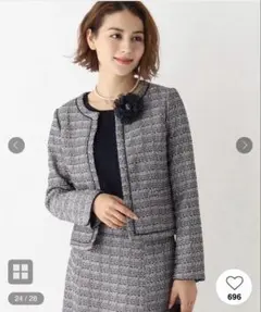 美品　INDEX セレモニー　セットアップ　ツイード風　L ジャケット　スカート