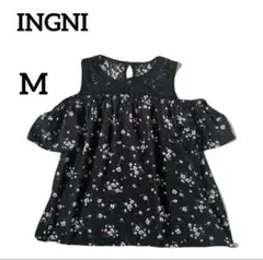 INGNI花柄レース オフショルダー M ブラック