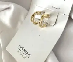 イヤリング　アクセサリー　レディース　ノンホールピアス　新品　フープ　ゴールド