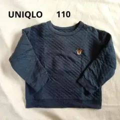 UNIQLO　ネイビー キルティング トレーナー 鹿刺繍
