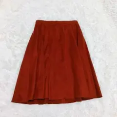 UNTITLED アンタイトル M テラコッタ スエード調 フレアスカート 裏地