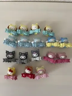 サンリオキャラクター付きリボンデコレーションパーツ17個セット