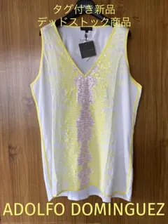 ADOLFO DOMINGUEZ スパンコール刺繍ノースリーブトップス