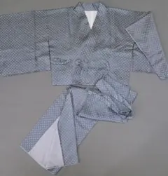 M20-20 未使用品 正絹 二部式 着物 灰紺系 絞り 柄八掛のサムネイル