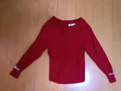 MISCH MASCH 長袖 リブニット レッド ビジュー付きのサムネイル