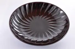 着払い　漆器　越前塗　菊皿　菓子器　黒　茶道