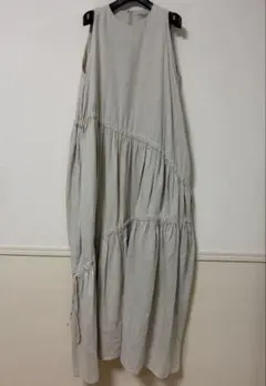 evam eva/エヴァムエヴァ コットンシルクギャザーポンチョワンピース F