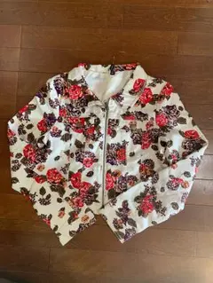 dividedの花柄ジャケット 白 ホワイト
