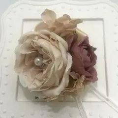 ハンドメイド　コサージュ　卒業式　入学式　結婚式　フォーマル　ピンクベージュ系
