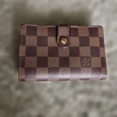 美品 ルイヴィトン ダミエ エベヌ ヴィエノワ 二つ折り財布 コンパクト