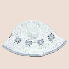 クロシェハット お花モチーフ ハンドメイド 編み物