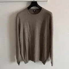 UNIQLO ベージュ カシミヤクルーネックニット XL