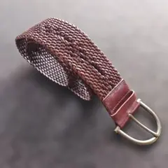 Ralph Lauren本革 編み込みブラウンベルト