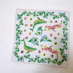 新品未使用 ハンカチ 花柄 動物 カラフル 色鮮やか