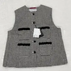 未使用THIRD MAGAZINEサードマガジン ミコモリ ツイードベスト ジレ THIRD MAGAZINE mikomori ツイードチェックベスト ジレ