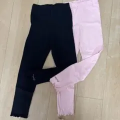 baby doll リブ編みレギンス　2枚セット