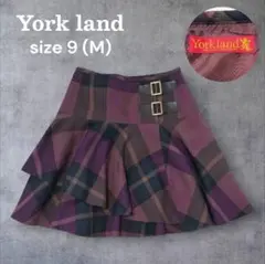 York land ヨークランド へプラムミニフレアスカート パープル 日本製M