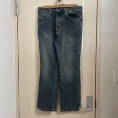 Smile land ブルーデニム ストレートパンツ フェード加工