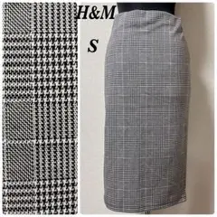 H&M●グレンチェック柄タイトスカート●美品●ストレッチ●Sサイズ