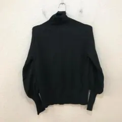 タートルネックセーター 長袖 ニット アクリル製 黒 ブラック