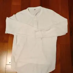 【ユニクロ】 ワッフルヘンリーネックTシャツ サーマル ホワイト S