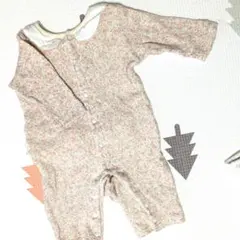 【綿100%肌に優しい】【サイズ70】花柄ロンパース フリル付き