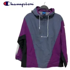Champion アノラックパーカー　ハーフジップ　配色　フード　美品　 ロゴ