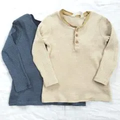 H&M 長袖ヘンリーネックTシャツ 2枚セット