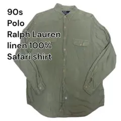 90s Polo Ralph Lauren リネン サファリシャツ