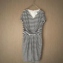 ビアッジョブルー　ワンピース　チュニック　膝丈ワンピース　1   ボーダー　黒