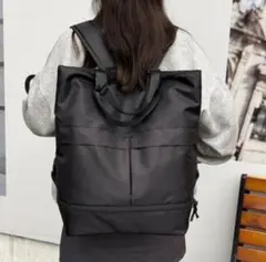 2way 大容量 トートバッグ リュック 男女兼用 ブラック 軽量 撥水 A4