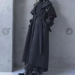 axes femme FickleBene サテンケープコート ブラック 黒