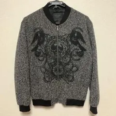 ZARA MAN グレー スカルグラフィック ブルゾンL
