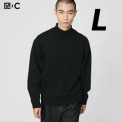 UNIQLO C ユニクロ ローゲージハイネックセーター ブラック 黒 L