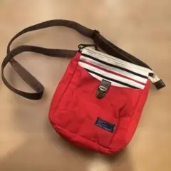 が*☆様 赤いショルダーバッグ ストライプファスナー