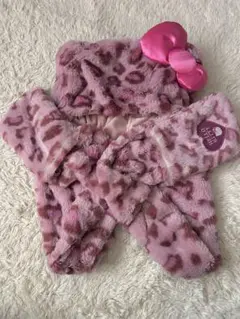 ユニバ キティーヒョウ柄 リボン付き 被り物