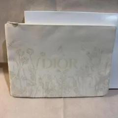 DIORノベルティ ポーチ フラワー デニム キャンバス ベージュ新品未使用