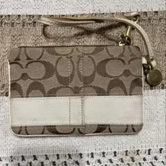 コーチ ポーチ スモール　リストレット シグネチャー マルチケース