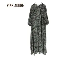 ピンクアドベpink adobe 長袖花柄ブラウス　シアーロングワンピース