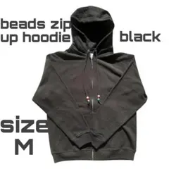 【新品】フルジップパーカー 無地パーカー　ストリート　ビーズパーカー