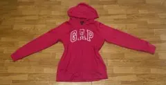 【GAP】ピンク パーカー Mサイズ ジップアップ ロゴ入り 美品