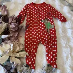 ❤️Carter’sカーターズ❤️赤水玉トナカイロンパースクリスマス足付パジャマ美品