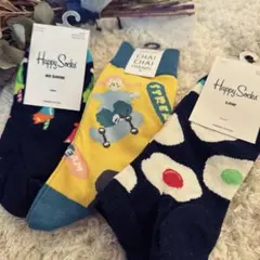 【新品未使用タグ付き】Happy socks２＋STREAM 23〜25cm