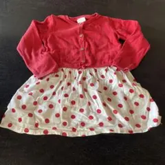 next baby 赤ドット柄ワンピース